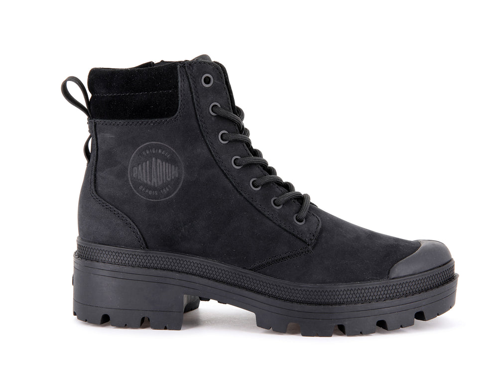 Botas Palladium PALLABASE HI CUFF WP Mujer Negras | Chile-30856