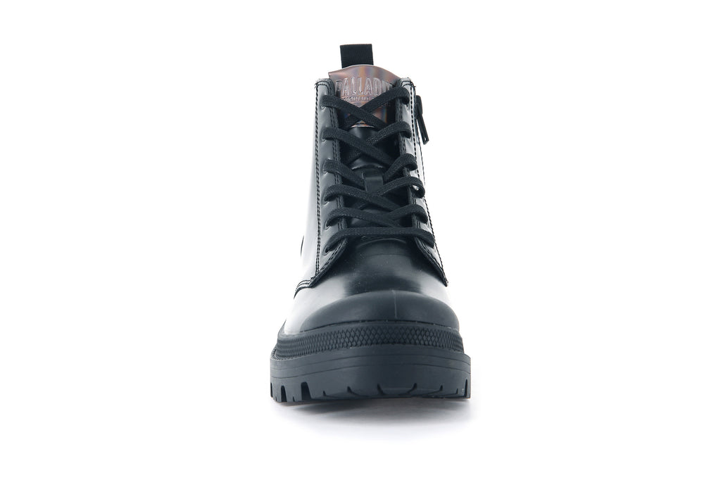 Botas Palladium PALLABASE HI OFF-1 Mujer Negras | Chile-90562