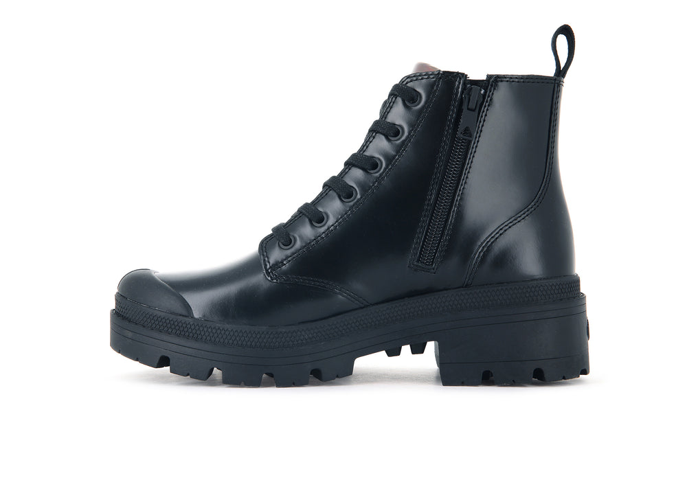 Botas Palladium PALLABASE HI OFF-1 Mujer Negras | Chile-90562