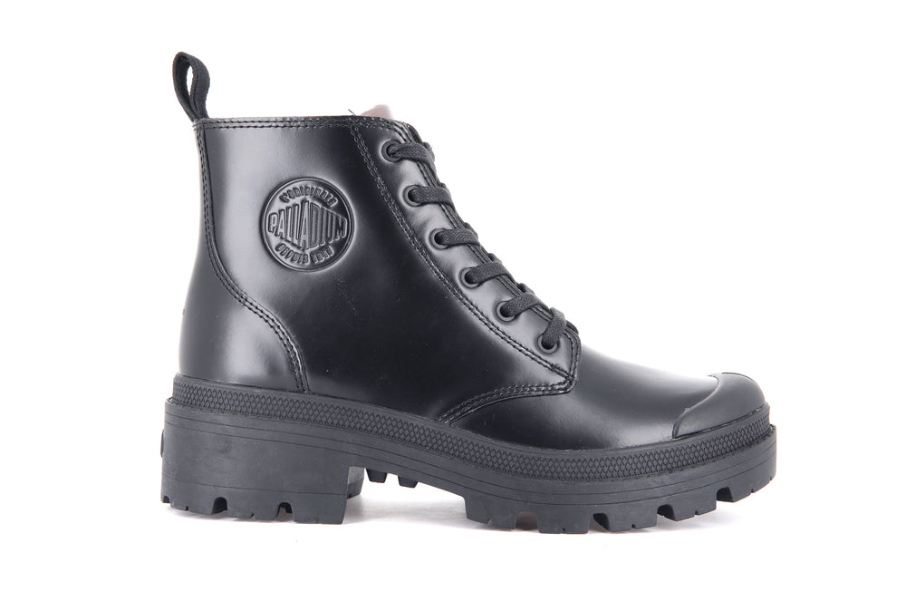 Botas Palladium PALLABASE HI OFF-1 Mujer Negras | Chile-90562