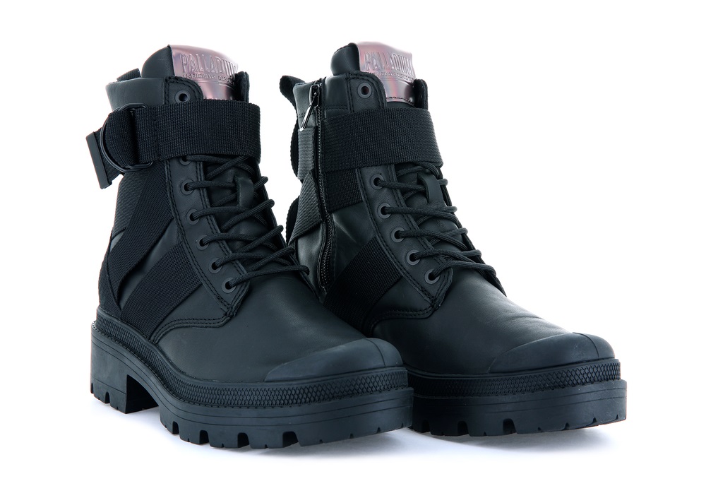 Botas Palladium PALLABASE TACT STR L Mujer Negras | Chile-20857