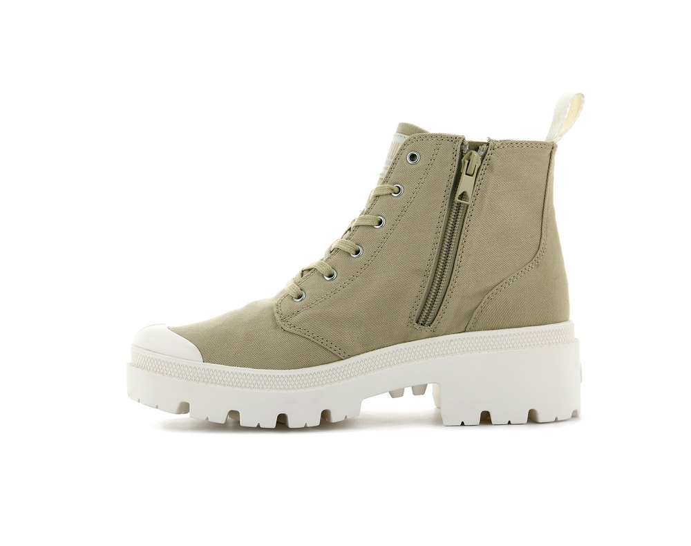 Botas Palladium PALLABASE TWILL Mujer Taupe | Chile-48901