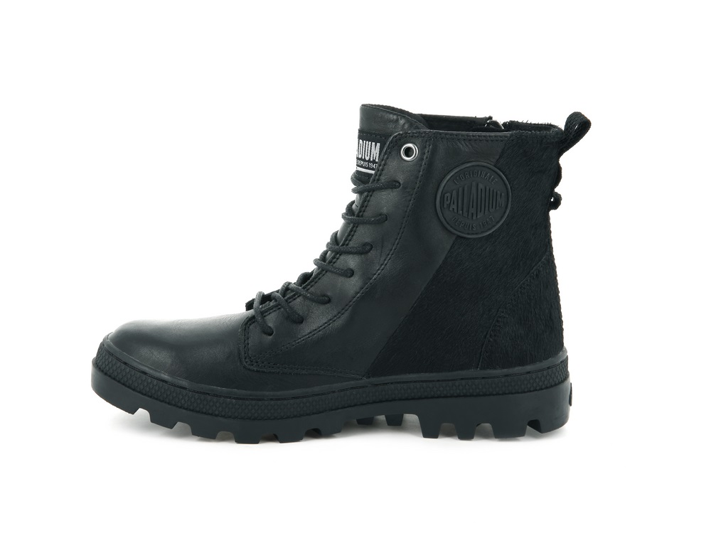 Botas Palladium PALLABOSSE HI ZIP Mujer Negras | Chile-68390