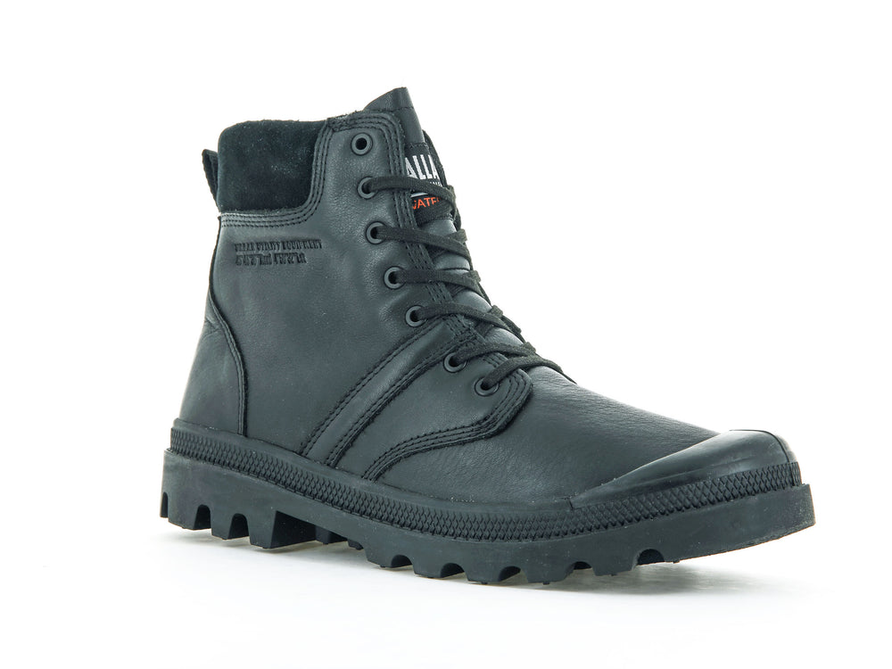 Botas Palladium PALLABROUSSE CUFF WATERPROOF + Mujer Negras | Chile-24057