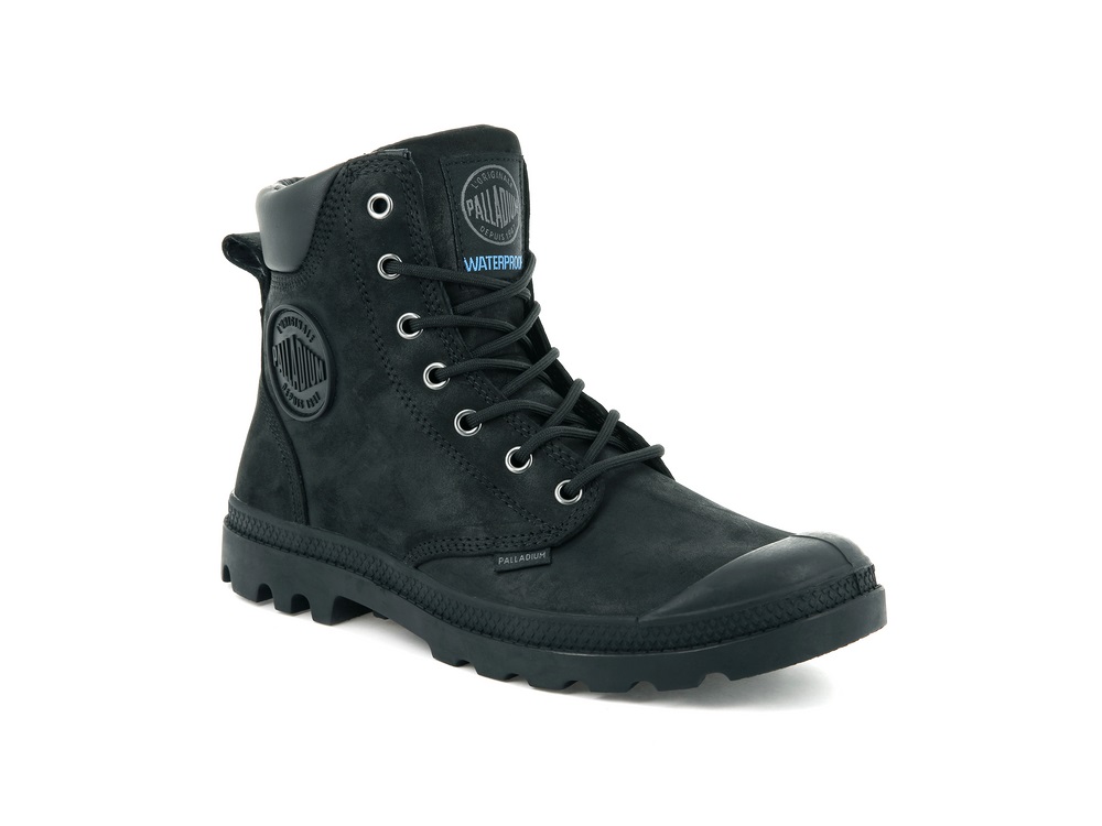 Botas Palladium PAMPA CUFF WP LUX Hombre Negras | Chile-52489