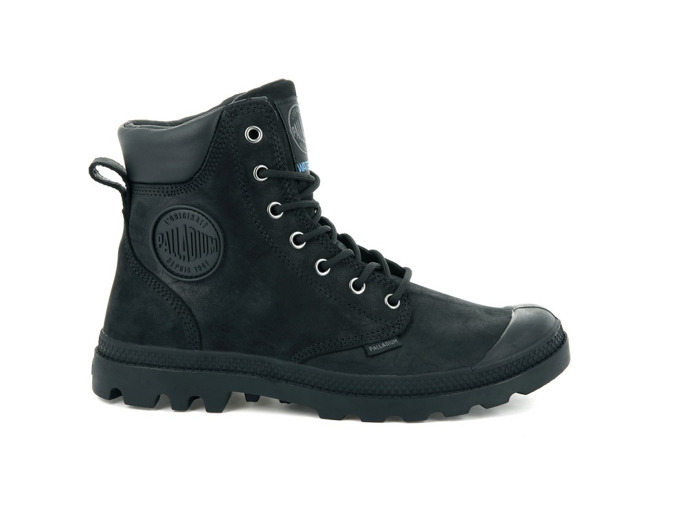 Botas Palladium PAMPA CUFF WP LUX Hombre Negras | Chile-52489