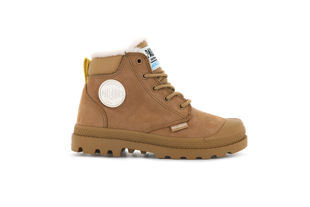 Botas Palladium PAMPA HI CUFF WPS OZ Niños Marrones | Chile-06238