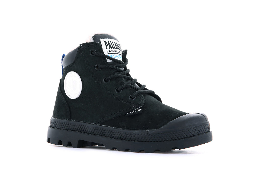 Botas Palladium PAMPA HI CUFF WPS OZ Niños Negras | Chile-75904