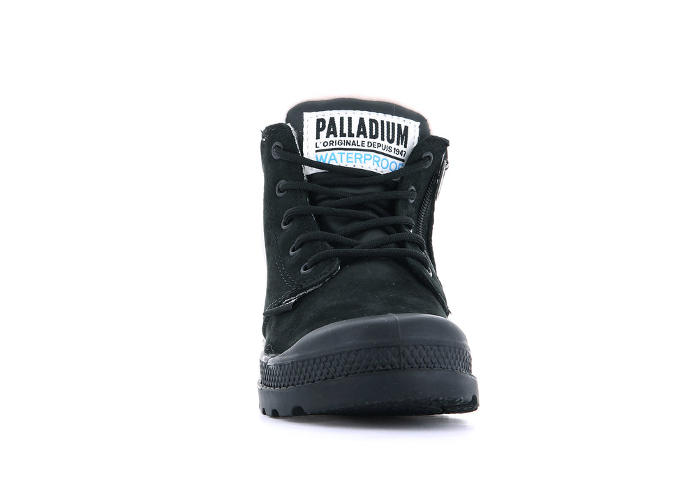 Botas Palladium PAMPA HI CUFF WPS OZ Niños Negras | Chile-75904