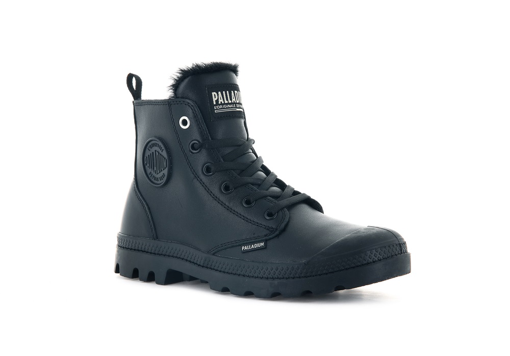 Botas Palladium PAMPA HI ZIP LEATHER S Mujer Negras | Chile-31278