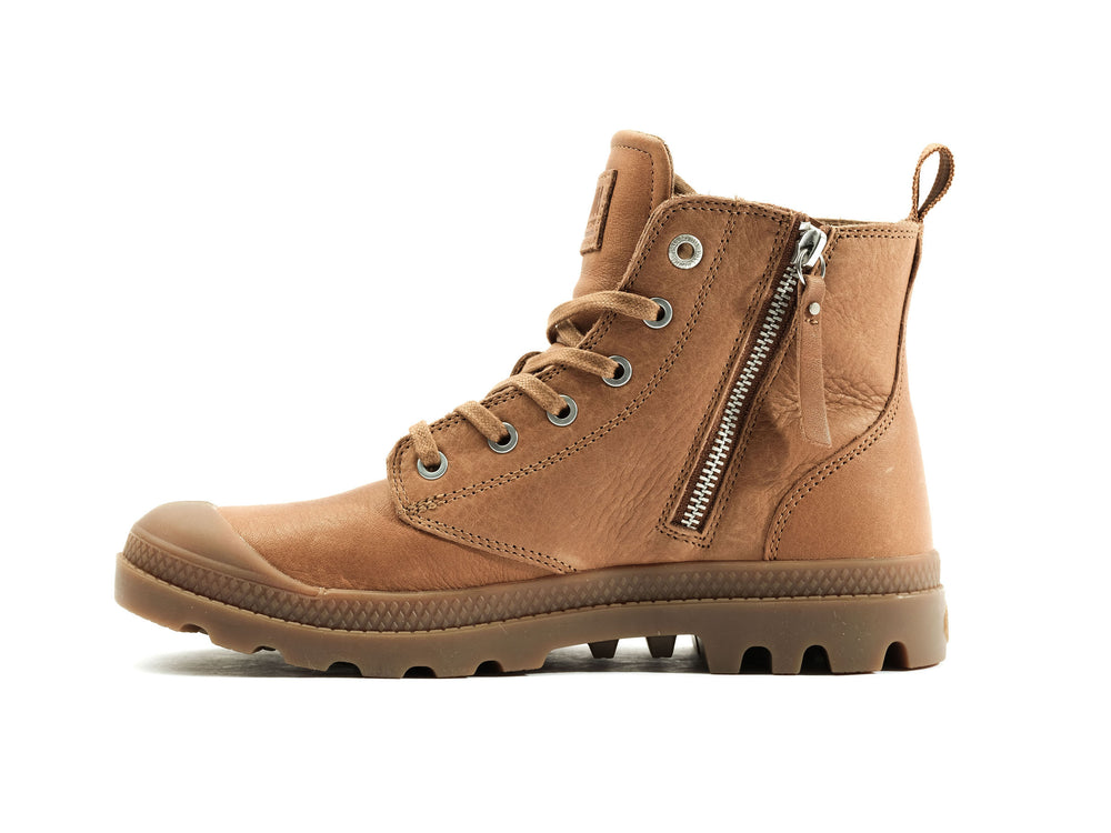 Botas Palladium PAMPA HI ZIP LTH ESS Hombre Marrones | Chile-93185