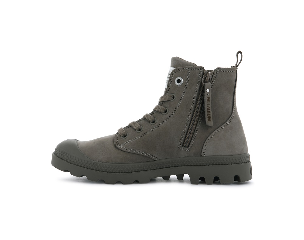 Botas Palladium PAMPA HI ZIP NUBUCK Mujer Taupe | Chile-08135