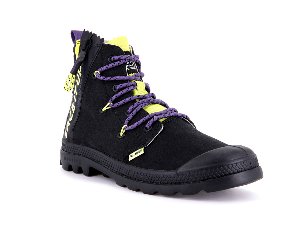 Botas Palladium PAMPA LITE LACE IT Mujer Negras Verde Claro | Chile-89025