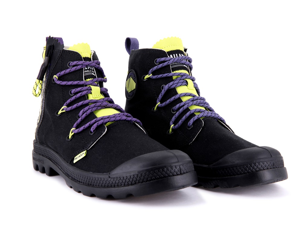 Botas Palladium PAMPA LITE LACE IT Mujer Negras Verde Claro | Chile-89025