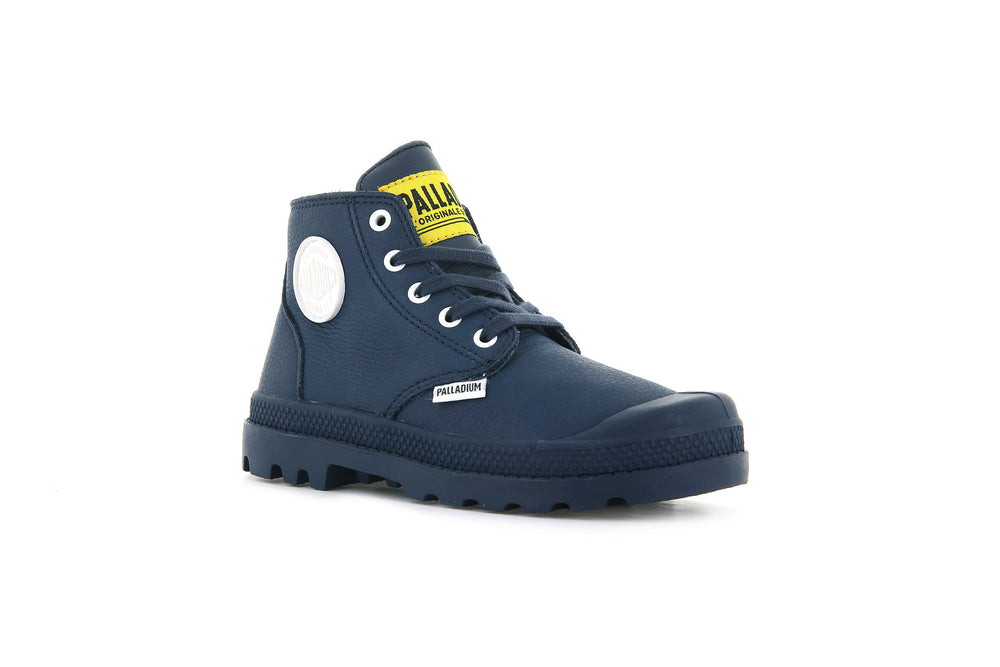 Botas Palladium PAMPA MID LTH ZIP Niños Indigo | Chile-59240