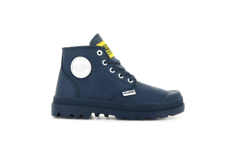 Botas Palladium PAMPA MID LTH ZIP Niños Indigo | Chile-59240