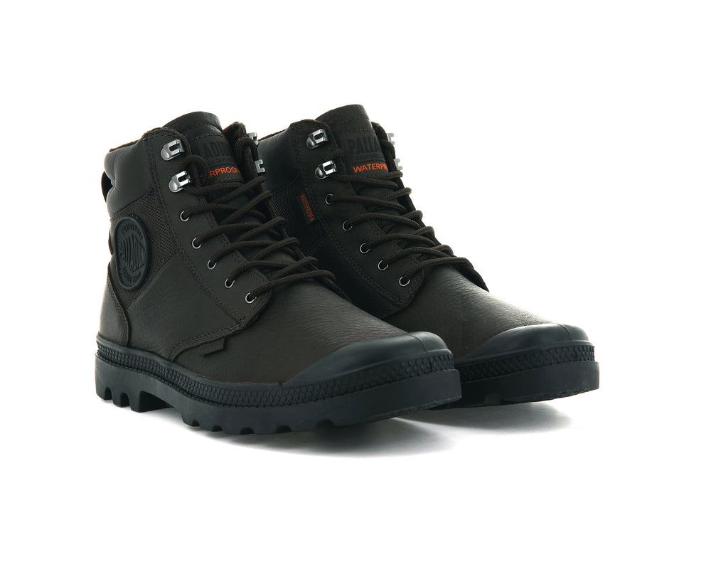 Botas Palladium PAMPA SHIELD WP+ LTH Hombre Marrones Oscuro | Chile-82704