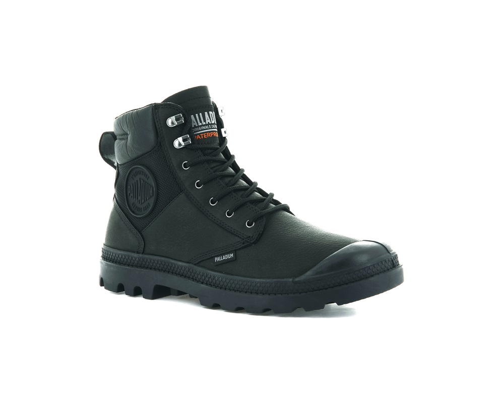 Botas Palladium PAMPA SHIELD WP+ LTH Mujer Negras | Chile-21694