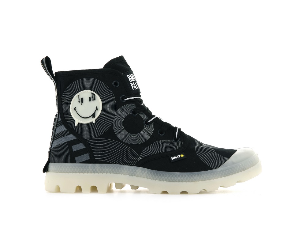 Botas Palladium PAMPA SMILEY GITD Mujer Gris Oscuro | Chile-95021