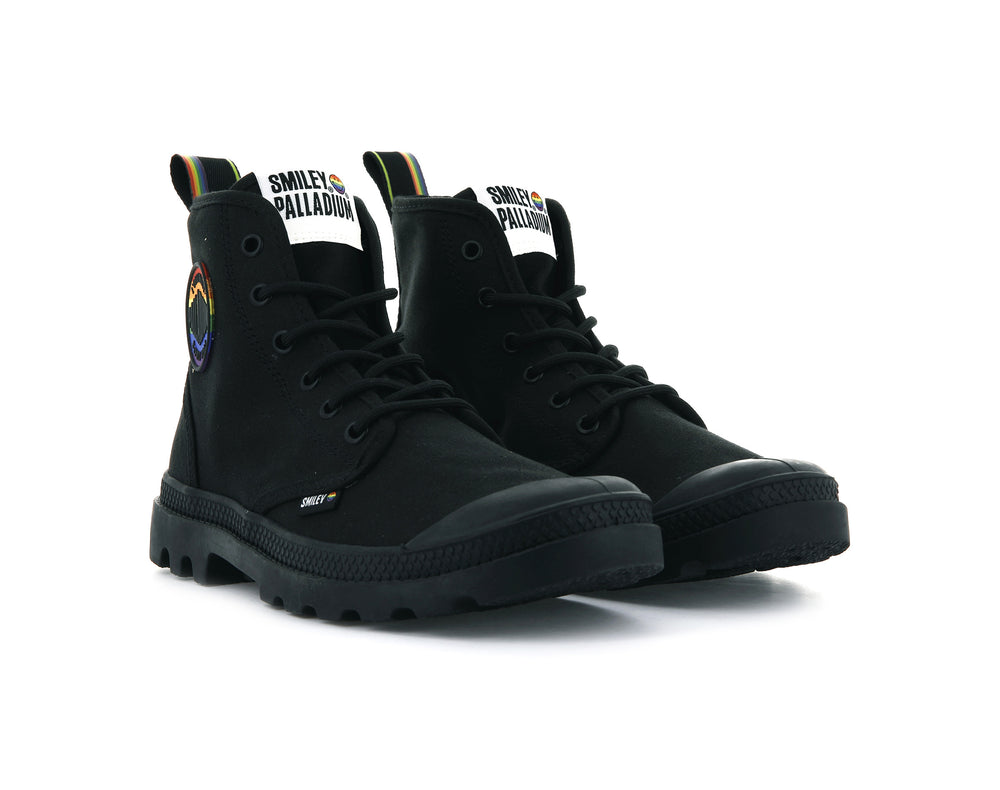 Botas Palladium PAMPA SMILEY PRIDE Hombre Negras | Chile-87340