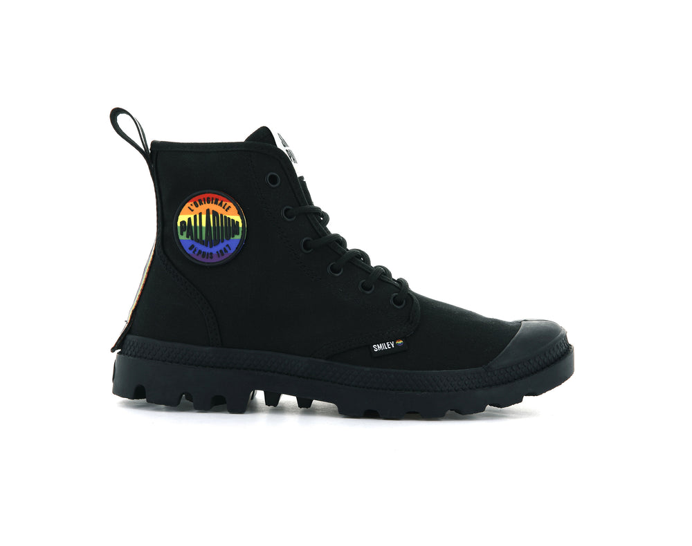 Botas Palladium PAMPA SMILEY PRIDE Hombre Negras | Chile-87340