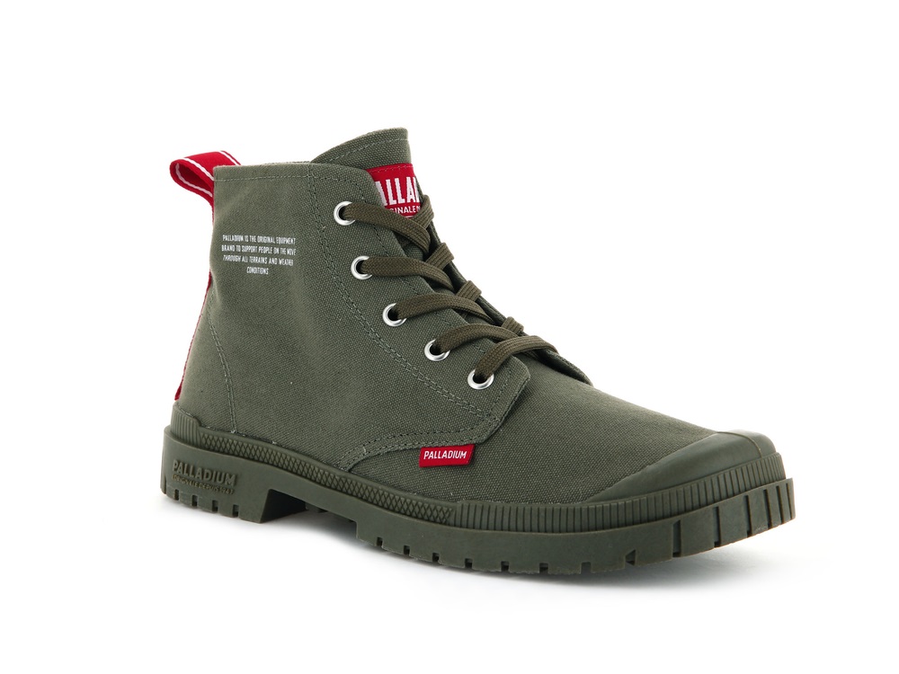 Botas Palladium PAMPA SP20 DARE Hombre Verde Oliva | Chile-32516