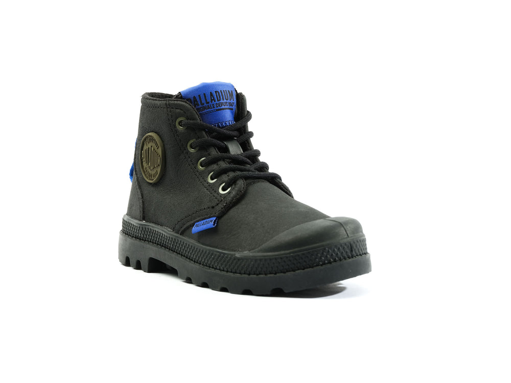 Botas Palladium PAMPA SUPPLY LEATHER Niños Negras | Chile-90271