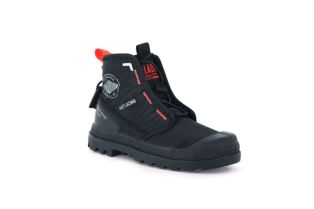 Botas Palladium PAMPA TRAVEL Niños Negras | Chile-17046