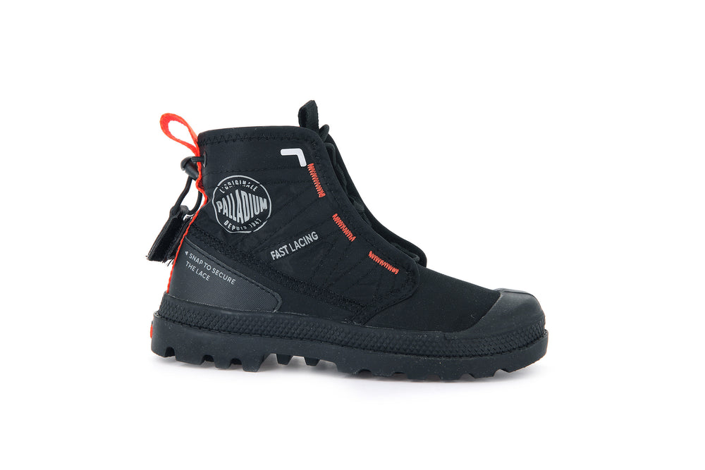 Botas Palladium PAMPA TRAVEL Niños Negras | Chile-17046