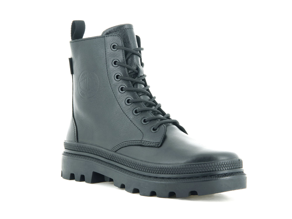 Botas de Invierno Palladium PALLATROOPER OFF LEATHER Hombre Negras | Chile-81043