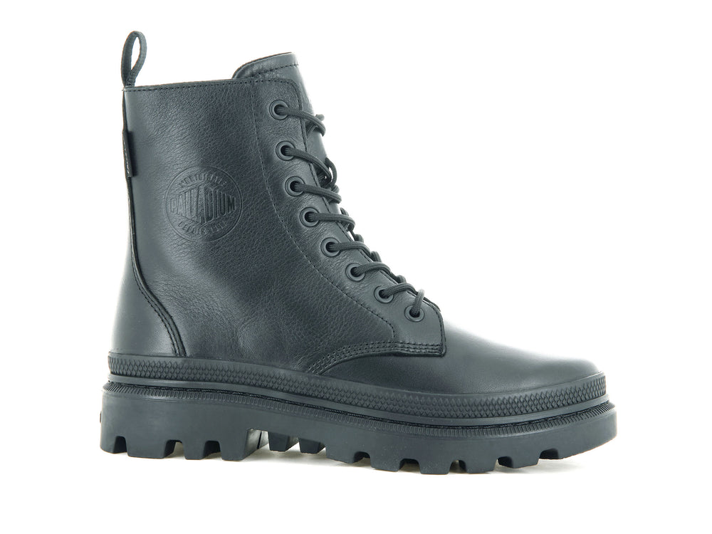 Botas de Invierno Palladium PALLATROOPER OFF LEATHER Hombre Negras | Chile-81043