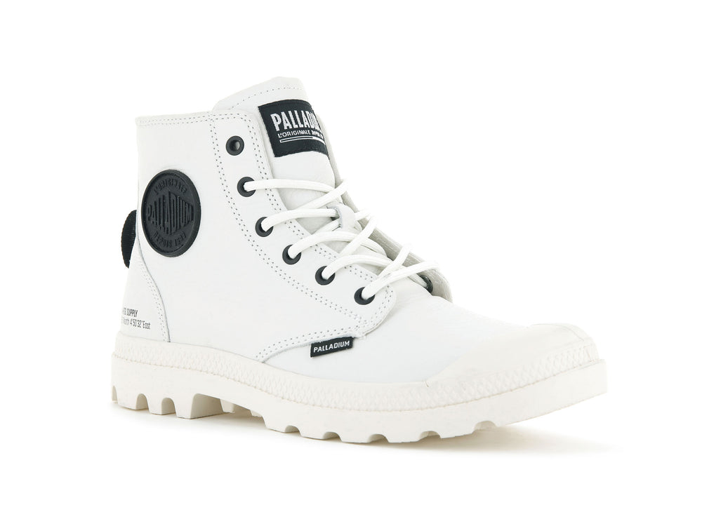 Botas de Invierno Palladium PAMPA HI SUPPLY LEATHER Hombre Blancas | Chile-39627