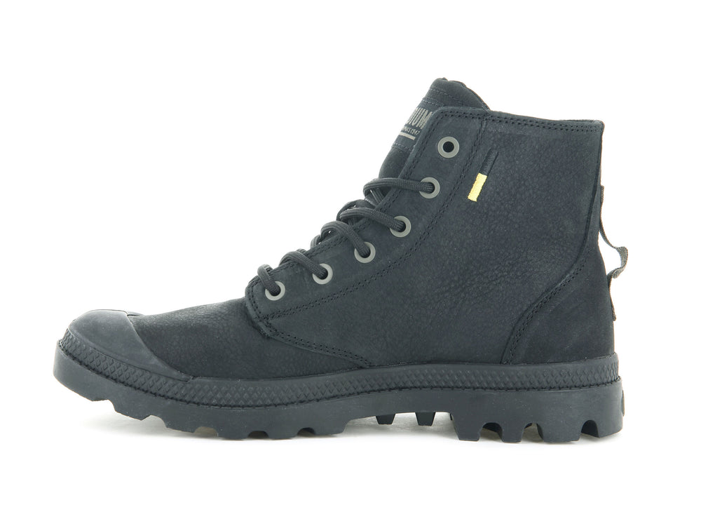 Botas de Invierno Palladium PAMPA HI SUPPLY LEATHER Mujer Negras | Chile-76830