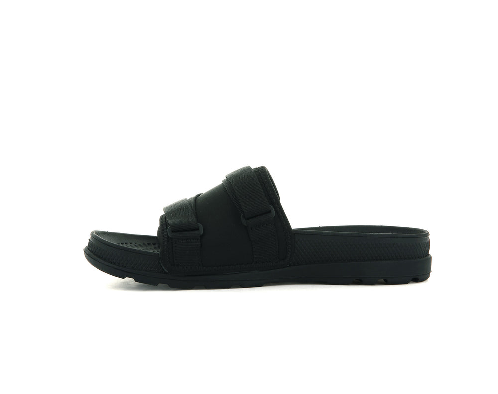 Sandalia Palladium SOLEA SLIDE Hombre Negras | Chile-82156