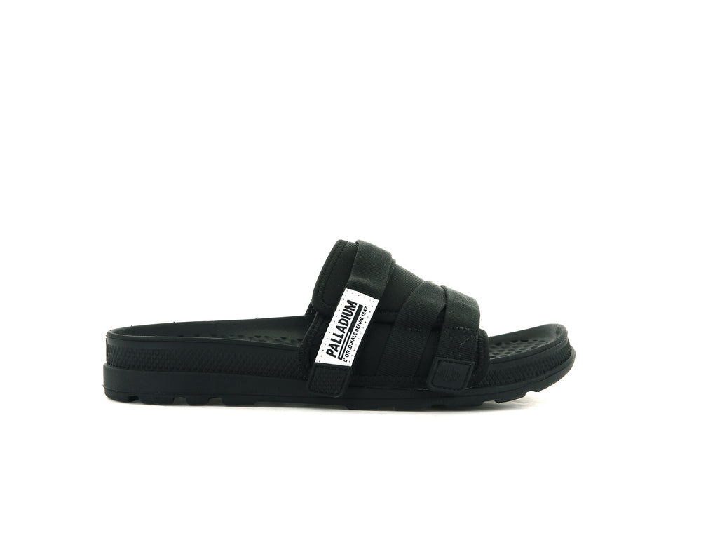 Sandalia Palladium SOLEA SLIDE Hombre Negras | Chile-82156