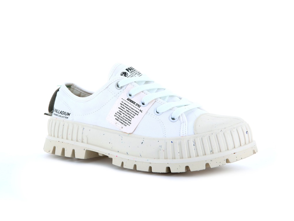 Zapatillas Palladium PALLASHOCK LO ORGANIC Hombre Blancas | Chile-36459