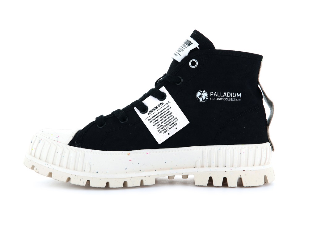 Zapatillas Palladium PALLASHOCK MID ORGANIC Hombre Negras | Chile-51784