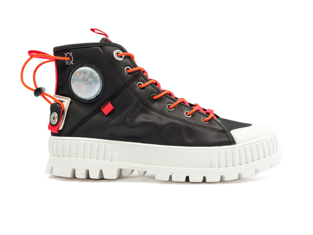 Zapatos Altas Palladium PALLASHOCK MID TICKET TO EARTH Hombre Negras | Chile-91684