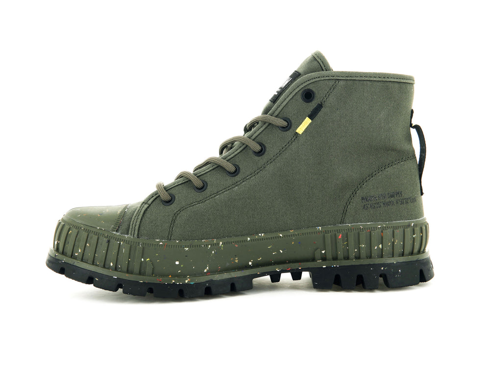 Zapatos Altas Palladium PALLASHOCK SUPPLY Hombre Verde Oliva | Chile-67308