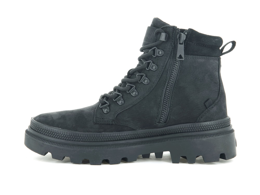 Zapatos Altas Palladium PALLATROOPER HIKER NUBUCK Mujer Negras | Chile-37461