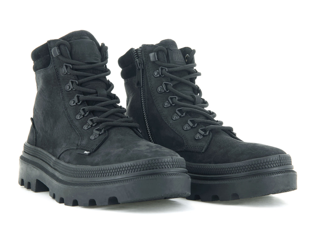 Zapatos Altas Palladium PALLATROOPER HIKER NUBUCK Mujer Negras | Chile-37461