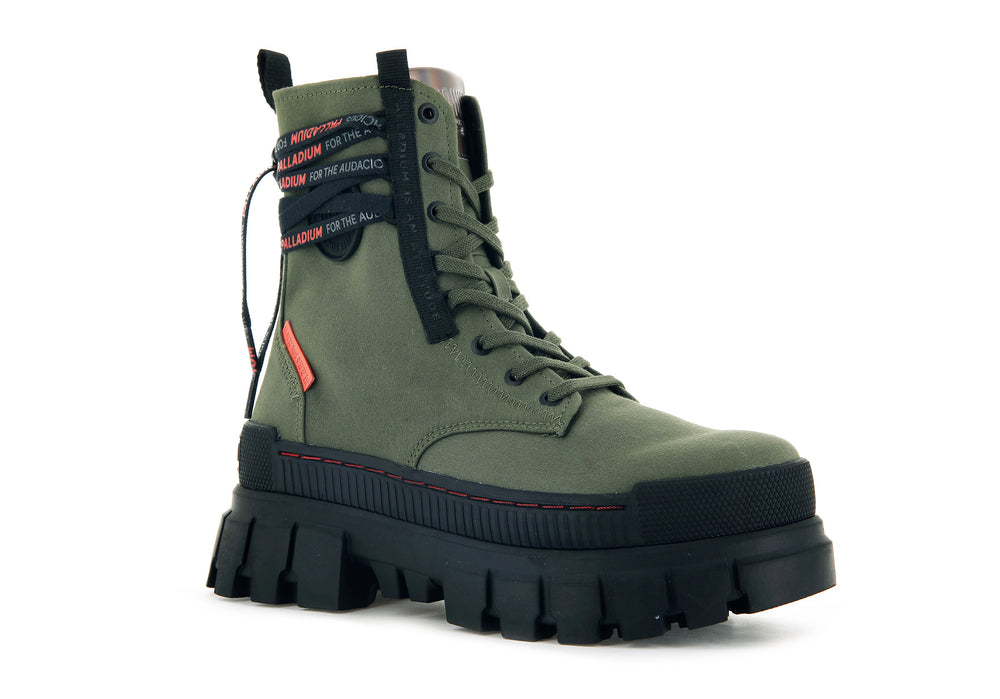 Zapatos Altas Palladium REVOLT BOOT TX Mujer Verde Oliva | Chile-36287