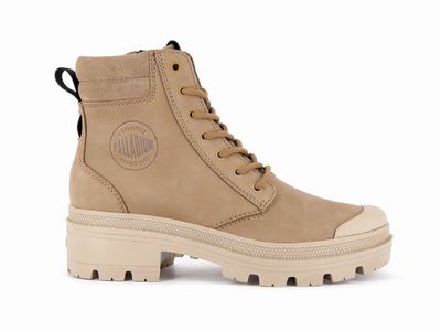 Botas Palladium PALLABASE HI CUFF WP Mujer Marrones | Chile-96827