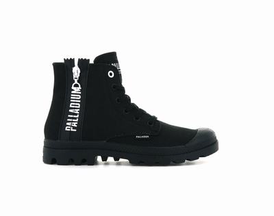 Botas Palladium PAMPA 2 BACK ZIP CANVAS Mujer Negras | Chile-28657