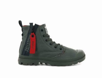 Botas Palladium PAMPA UNZIPPED Hombre Verde Oliva | Chile-68059