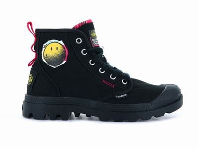 Botas Palladium PAMPA X SMILEY 1970 Mujer Negras | Chile-81724