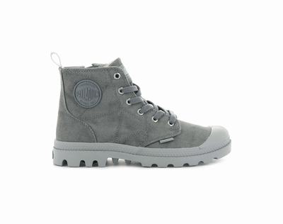 Botas Palladium PAMPA ZIP DESERTWASH Mujer Gris Oscuro | Chile-73620