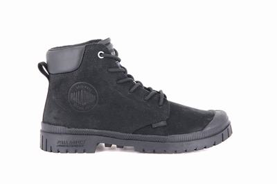 Botas Palladium SP20 CUFF LEATHER WATERPROOF Hombre Negras | Chile-31562