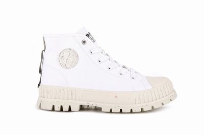 Zapatos Altas Palladium PALLASHOCK MID ORGANIC Mujer Blancas | Chile-94860