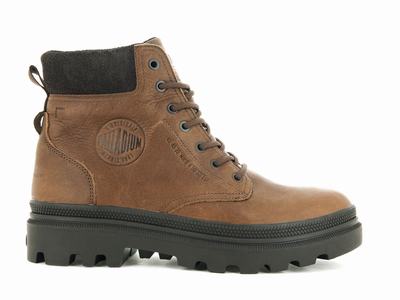 Zapatos Altas Palladium PALLATROOPER SC WP+ Hombre Marrones | Chile-67342